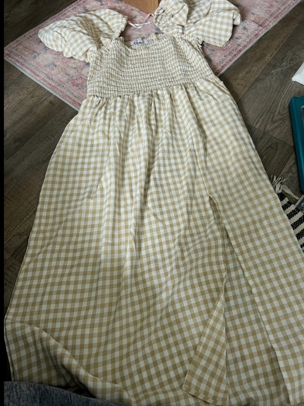 Petal & Pup Yellow Gingham Midi Dress